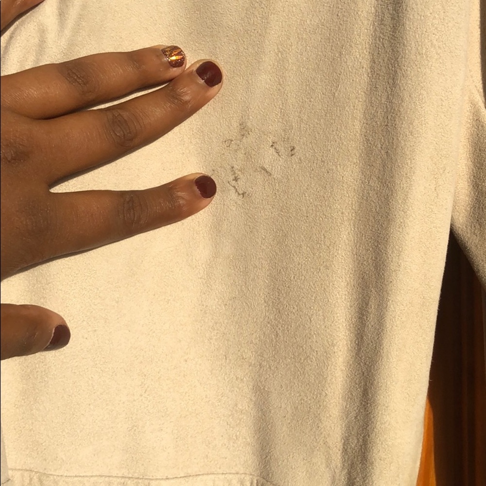 Billy Reid cream suede shirt dress size small 4 - Picture 4 of 5